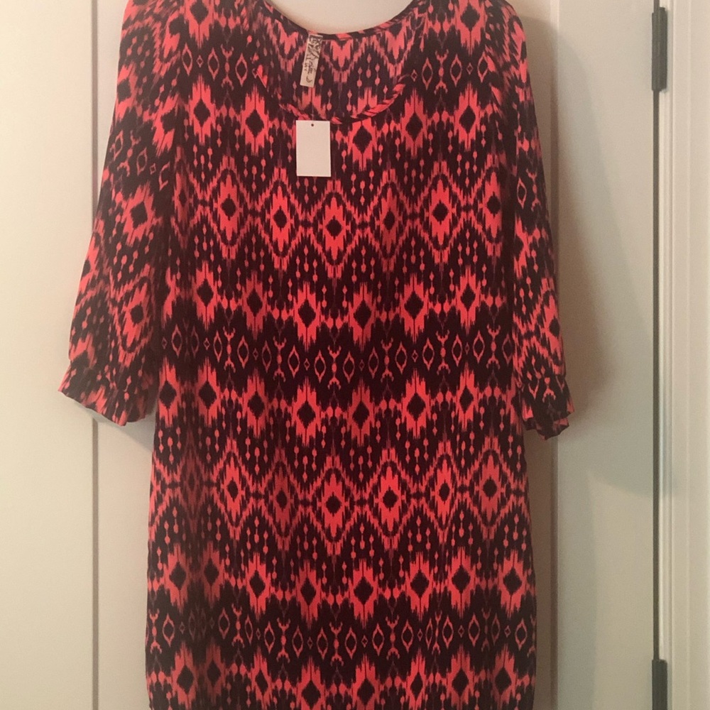 Hot pink/ navy dress